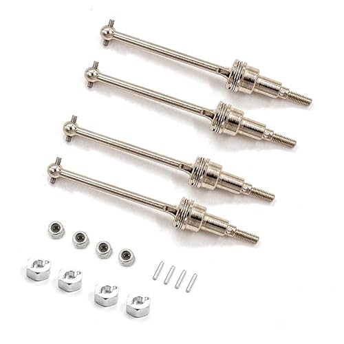 DAIHAOEE 4Pcs Metal Drive Shaft CVD with Adapter for HAIBOXING HBX 18856 18857 18858 18859 1/18 RC Car Upgrades Parts Accessories von DAIHAOEE