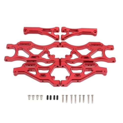 DAIHAOEE 6-teiliges Metall-Vorder- und Hinterradaufhängungsarm-Set for ARRMA 1/7 for Infraction Limitless 6S 1/8 for Typhon 6S RC-Auto-Upgrade-Teile(Rood) von DAIHAOEE