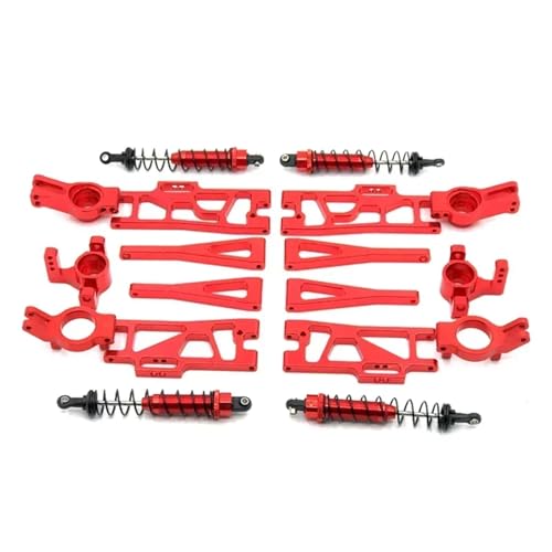 DAIHAOEE 9 Stück Upgrade Metallteile for Wltoys 12402a 1/12 4WD 2,4 G RC Auto(Rood) von DAIHAOEE