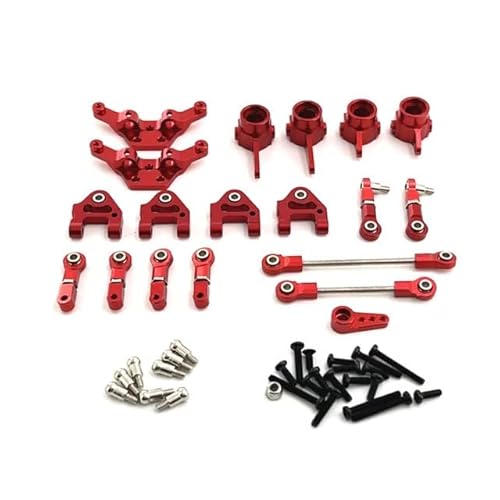 DAIHAOEE Geeignet for WLtoys 1/28 284161 284010 284131 K989 RC Auto Metall Upgrade Kit(Rood) von DAIHAOEE