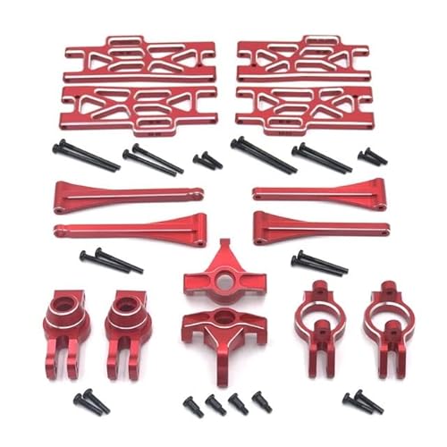 DAIHAOEE Metall-Upgrade C-Sitz Schwinge Lenkung Cup Set von 7 for WLtoys 1/10 104009 1/12 12402-A 12404 12409 RC Autoteile(Rood) von DAIHAOEE