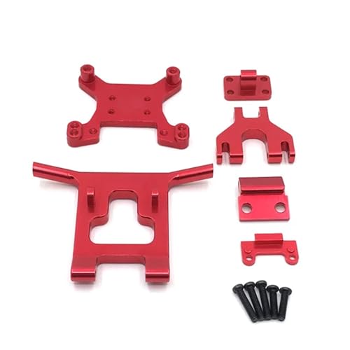 DAIHAOEE Metall Upgrade Frontstoßstange Stoßdämpferhalterung for WLtoys 144010 144001 144002 124016 124017 124018 124019 RC Autoteile(Rood) von DAIHAOEE