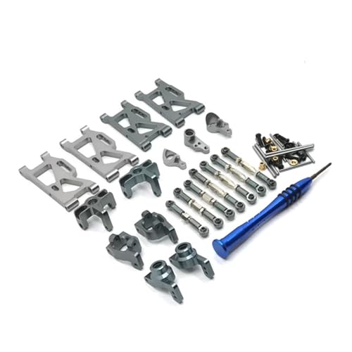 DAIHAOEE Metall-Upgrade-Hydraulikstoß-Lenkbecher, 7-teiliges Set for WLtoys 144010 144001 144002 124016 124017 124018 124019 RC-Autoteile(Dark Grey) von DAIHAOEE