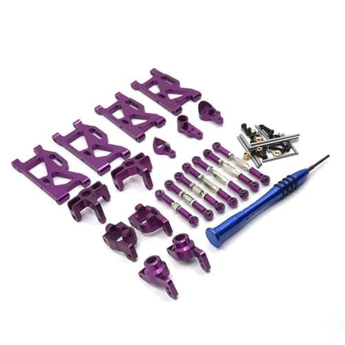 DAIHAOEE Metall-Upgrade-Hydraulikstoß-Lenkbecher, 7-teiliges Set for WLtoys 144010 144001 144002 124016 124017 124018 124019 RC-Autoteile(Purple) von DAIHAOEE