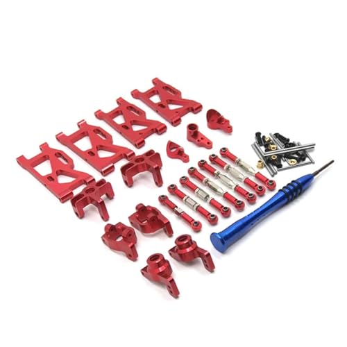 DAIHAOEE Metall-Upgrade-Hydraulikstoß-Lenkbecher, 7-teiliges Set for WLtoys 144010 144001 144002 124016 124017 124018 124019 RC-Autoteile(Rood) von DAIHAOEE