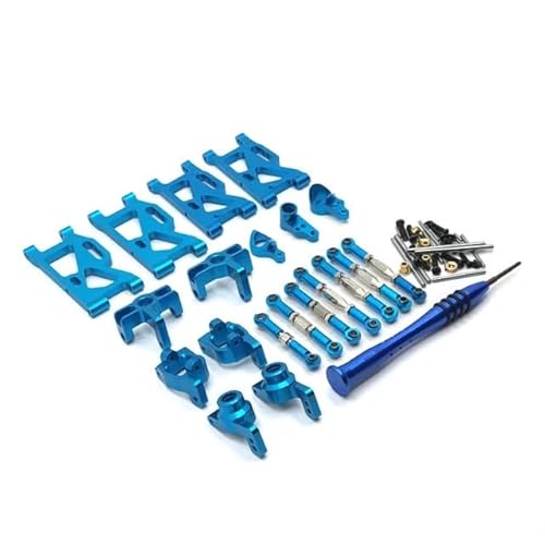 DAIHAOEE Metall-Upgrade-Hydraulikstoß-Lenkbecher, 7-teiliges Set for WLtoys 144010 144001 144002 124016 124017 124018 124019 RC-Autoteile(Sky Blue) von DAIHAOEE