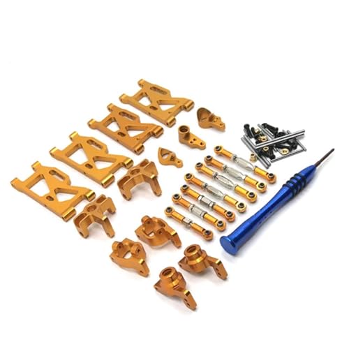 DAIHAOEE Metall-Upgrade-Hydraulikstoß-Lenkbecher, 7-teiliges Set for WLtoys 144010 144001 144002 124016 124017 124018 124019 RC-Autoteile(Yellow) von DAIHAOEE