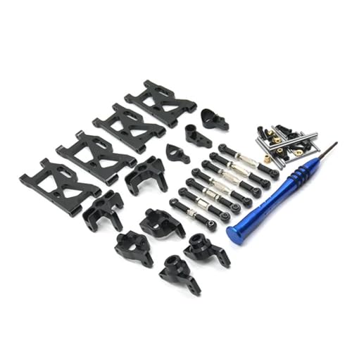 DAIHAOEE Metall-Upgrade-Hydraulikstoß-Lenkbecher, 7-teiliges Set for WLtoys 144010 144001 144002 124016 124017 124018 124019 RC-Autoteile(Zwart) von DAIHAOEE