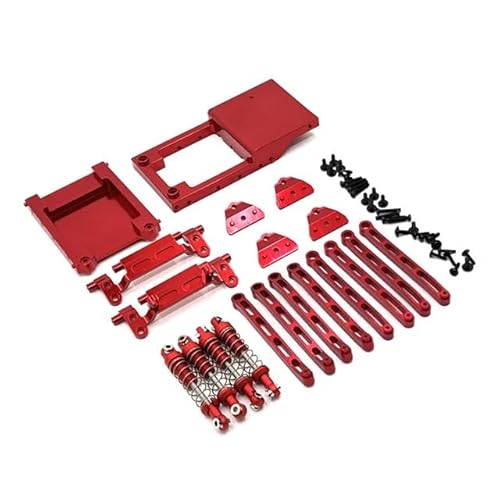 DAIHAOEE Metall Upgrade PCB Feste Bin Schwanz Bin zugstange stoßdämpfer zugstange Sitz Shock Mount Set for Mangniu Modell 1/12 MN78 R(Rood) von DAIHAOEE