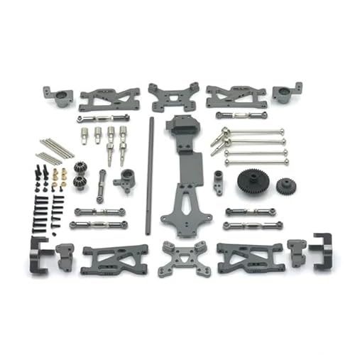 DAIHAOEE Metall-Upgrade-Schwingen-Antriebswelle Lenkbecher 17-teiliges Set for WLtoys 1/14 144001 144010 144002 RC Autoteile(Dark Grey) von DAIHAOEE