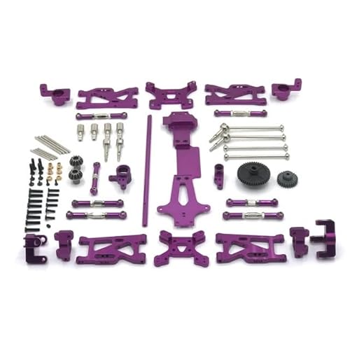 DAIHAOEE Metall-Upgrade-Schwingen-Antriebswelle Lenkbecher 17-teiliges Set for WLtoys 1/14 144001 144010 144002 RC Autoteile(Purple) von DAIHAOEE