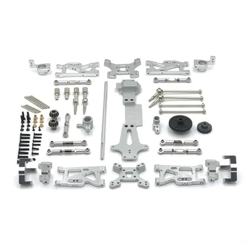 DAIHAOEE Metall-Upgrade-Schwingen-Antriebswelle Lenkbecher 17-teiliges Set for WLtoys 1/14 144001 144010 144002 RC Autoteile(Silver) von DAIHAOEE