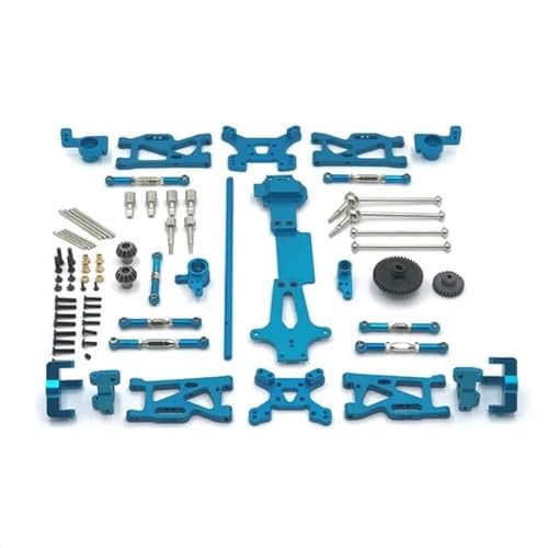 DAIHAOEE Metall-Upgrade-Schwingen-Antriebswelle Lenkbecher 17-teiliges Set for WLtoys 1/14 144001 144010 144002 RC Autoteile(Sky Blue) von DAIHAOEE