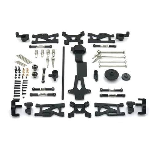 DAIHAOEE Metall-Upgrade-Schwingen-Antriebswelle Lenkbecher 17-teiliges Set for WLtoys 1/14 144001 144010 144002 RC Autoteile(Zwart) von DAIHAOEE