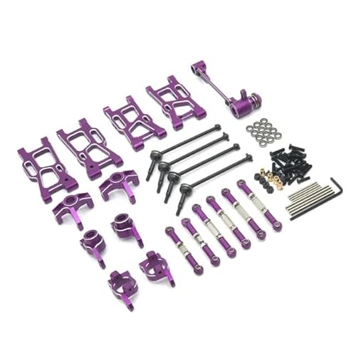 DAIHAOEE Metall-Upgrade-Schwingen-Lenkbecher, 9er-Set for WLtoys 144010 144001 144001 124017 124016 124018 124019 RC-Autoteile(Purple) von DAIHAOEE