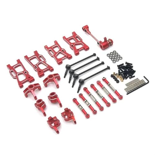 DAIHAOEE Metall-Upgrade-Schwingen-Lenkbecher, 9er-Set for WLtoys 144010 144001 144001 124017 124016 124018 124019 RC-Autoteile(Rood) von DAIHAOEE