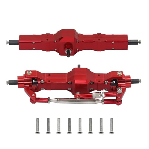 DAIHAOEE Metall Upgrade Vorder- und Hinterachse Montage for WPL 1/10 C74 1/16 C14 C24 C34 C54 B14 B24 for Feiyu RC Auto Ersatzteile(Rood) von DAIHAOEE