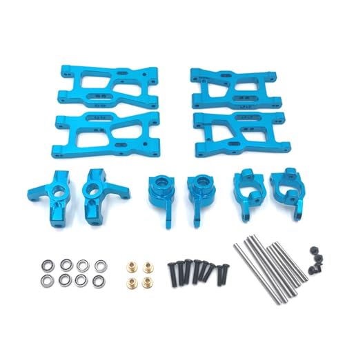 DAIHAOEE Metall-Upgrades Schwingarm-Lenkschalenlager 6er-Pack for Wltoys 144010 144001 144002 124016 124017 124018 124019 RC-Autoteile(Blauw) von DAIHAOEE