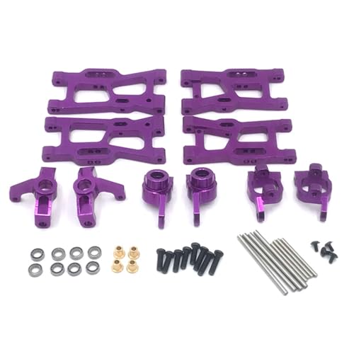 DAIHAOEE Metall-Upgrades Schwingarm-Lenkschalenlager 6er-Pack for Wltoys 144010 144001 144002 124016 124017 124018 124019 RC-Autoteile(Purple) von DAIHAOEE