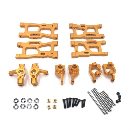 DAIHAOEE Metall-Upgrades Schwingarm-Lenkschalenlager 6er-Pack for Wltoys 144010 144001 144002 124016 124017 124018 124019 RC-Autoteile(Yellow) von DAIHAOEE