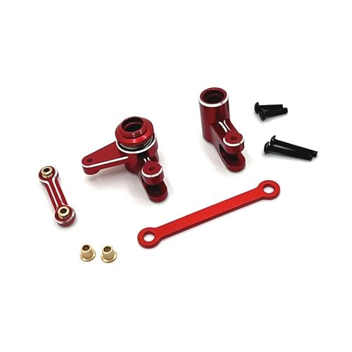 DAIHAOEE Metall Verbesserte Lenkung Komponenten Lenkstange for MJX 1/10 10208 for Monster RC Auto Teile(Rood) von DAIHAOEE