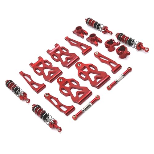 DAIHAOEE Metall verbesserte Schwinge, Lenkschale, Satz for SCY 1/16 RC Autoteile(Rood) von DAIHAOEE