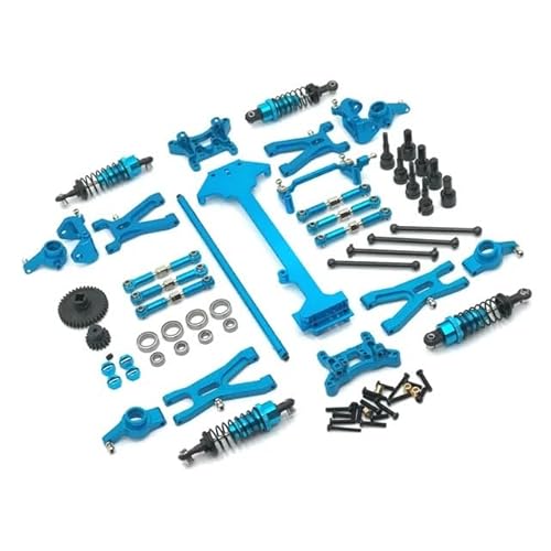 DAIHAOEE Passend for WLtoys 1/18 A959 A949 A969 A979 K929 Ferngesteuertes Auto-Upgrade-Teile, 19-teiliges Set mit Metallmodifikationen(Blauw) von DAIHAOEE