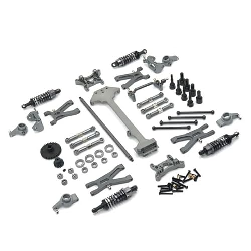 DAIHAOEE Passend for WLtoys 1/18 A959 A949 A969 A979 K929 Ferngesteuertes Auto-Upgrade-Teile, 19-teiliges Set mit Metallmodifikationen(Gray) von DAIHAOEE