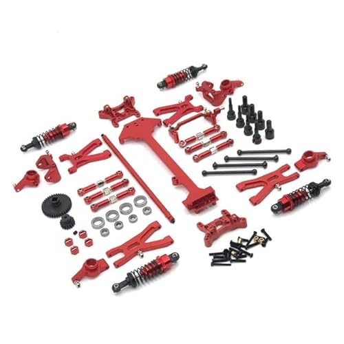 DAIHAOEE Passend for WLtoys 1/18 A959 A949 A969 A979 K929 Ferngesteuertes Auto-Upgrade-Teile, 19-teiliges Set mit Metallmodifikationen(Rood) von DAIHAOEE