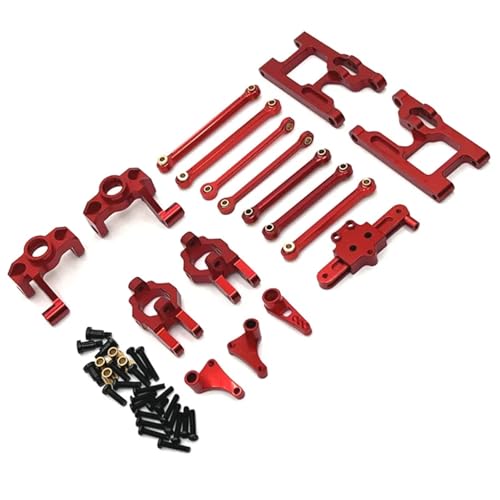 DAIHAOEE Verwendet for WLtoys 1/12 124006 12427 12427 12428 RC Auto Teile Metall Upgrade Kit(Rood) von DAIHAOEE