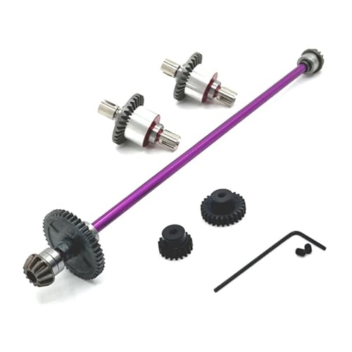 DAIHAOEE Verwendet for WLtoys 1/12 124016 124017 124018 124019 124007 124008 RC Auto Teile Metall Verbesserte Getriebe Montage(Purple) von DAIHAOEE