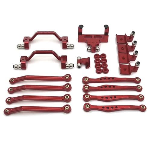 DAIHAOEE Verwendet for WPL 1/16 C64 RC Auto Teile Metall Upgrade Pedal Stange Suspension Rahmen Ruder Basis Stange Sitz(Rood) von DAIHAOEE