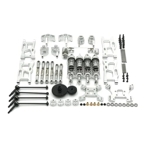 DAIHAOEE Vorne/R Suspension Arme Lenkblock Lenkgestänge Stoßdämpfer Turm Stoßdämpfer for WLtoys 1:12 124019 1:14 144010 02 144001(Silver) von DAIHAOEE