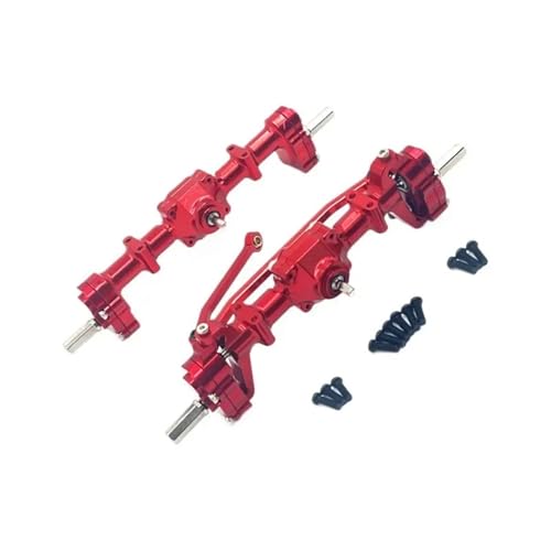 DAIHAOEE Vorne Hinten Portal Brücke Achse Differential Montage for WPL C14 C24 C34 C44 C54 C64 C74 B14 B24 Metall Upgrade Teile Rc Auto(Rood) von DAIHAOEE