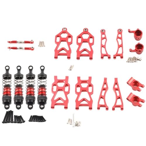 DAIHAOEE for 1/16 SCY for JJRC SG116 MAX SG116 PRO Modell Aluminium Legierung Upgrade Teile Kit RC Auto OP Zubehör Crawler LKW ​​Buggy(8 PCS-Red) von DAIHAOEE