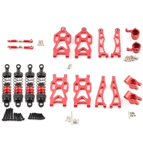 DAIHAOEE for 1/16 SCY for JJRC SG116 MAX SG116 PRO Modell Aluminium Legierung Upgrade Teile Kit RC Auto OP Zubehör Crawler LKW ​​Buggy(8 PCS-Red) von DAIHAOEE