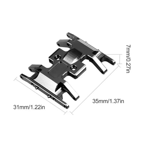 DAIHAOEE for Axial SCX24 90081 1/24 RC Crawler Auto Metall Getriebe Montieren Basis Getriebe Halter Skid Platte Upgrade Teile(Zwart) von DAIHAOEE