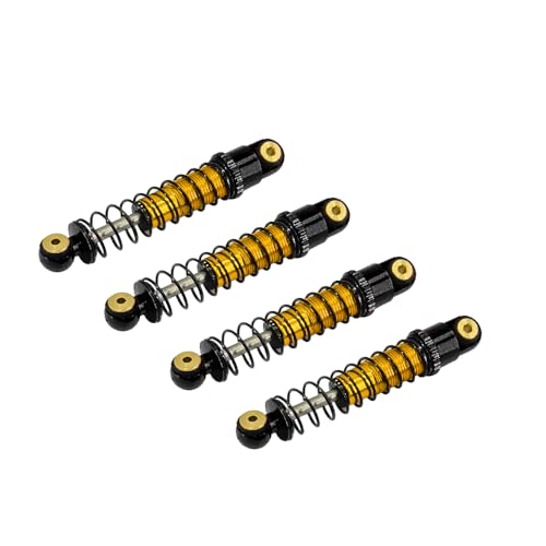 DAIHAOEE for Axial SCX24 C10 1/24 Metall Stoßdämpfer 40,5 MM Öl Dämpfer for RC Crawler Auto for Ford for Bronco Jeep Gladiator(4pcs Golden) von DAIHAOEE