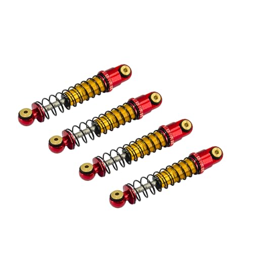 DAIHAOEE for Axial SCX24 C10 1/24 Metall Stoßdämpfer 40,5 MM Öl Dämpfer for RC Crawler Auto for Ford for Bronco Jeep Gladiator(4pcs Red) von DAIHAOEE