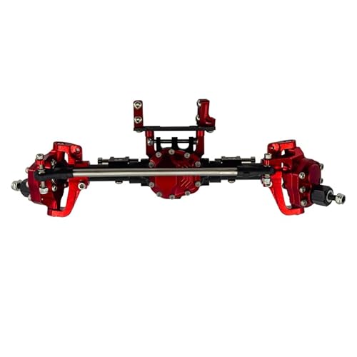 DAIHAOEE for Axial Scx10 Ii 2 Upgrades Teile Metallic Körper Portal Vorder- Und Hinterachse Set for 1/10 90046 90047 Scx10 I RC Auto Zubehör(Red Front Axle) von DAIHAOEE