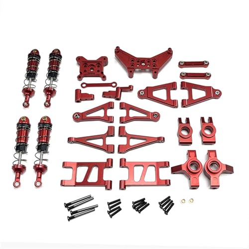 DAIHAOEE for MJX for Hyper GO1/14 14301 14302 14303 RC Auto Zubehör Metall Stoßdämpfer Schaukel Arm Lenkung Tasse Upgrade Teile Zubehör(Rood) von DAIHAOEE