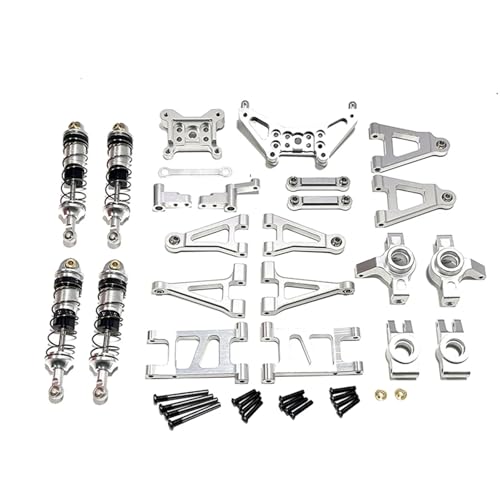 DAIHAOEE for MJX for Hyper GO1/14 14301 14302 14303 RC Auto Zubehör Metall Stoßdämpfer Schaukel Arm Lenkung Tasse Upgrade Teile Zubehör(Silver) von DAIHAOEE