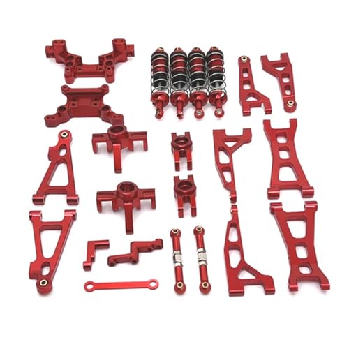 DAIHAOEE for Mjx Hyper Go 16207 16208 16209 16210 H16 Upgrade Teile Metall Gefährdete Teile Set for Rc Auto Aluminium Zubehör(Rood) von DAIHAOEE