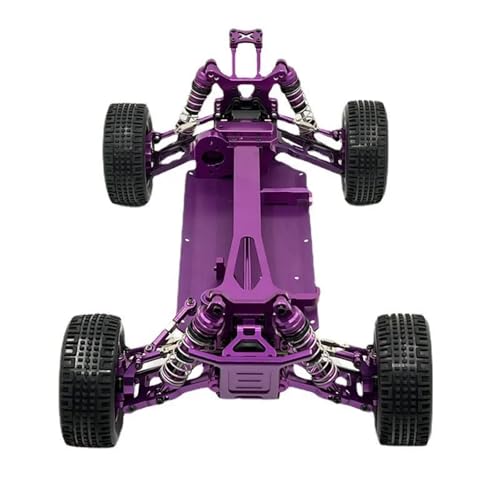 DAIHAOEE for WLtoys 1/12 124017 124019 RC Auto Metall Rahmen Chassis Front stoßstange stoßdämpfer Schock Turm Schwanz flügel Rad Servo arm(Purple) von DAIHAOEE