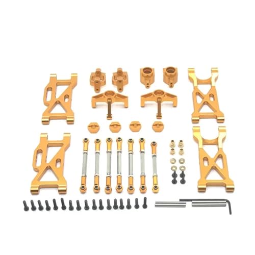 DAIHAOEE for WLtoys 104001 RC Auto Ersatzteile Upgrade Metall Kit Hinterrad Tasse C-Sitz Vorne Lenkung Tasse Zugstange schaukel Arm(Gold) von DAIHAOEE