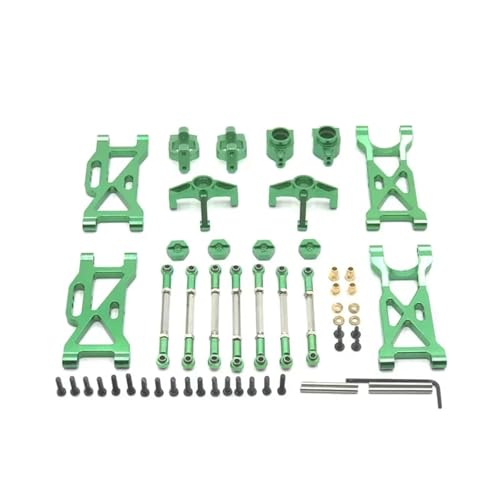 DAIHAOEE for WLtoys 104001 RC Auto Ersatzteile Upgrade Metall Kit Hinterrad Tasse C-Sitz Vorne Lenkung Tasse Zugstange schaukel Arm(Green) von DAIHAOEE