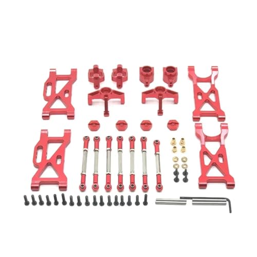 DAIHAOEE for WLtoys 104001 RC Auto Ersatzteile Upgrade Metall Kit Hinterrad Tasse C-Sitz Vorne Lenkung Tasse Zugstange schaukel Arm(Rood) von DAIHAOEE