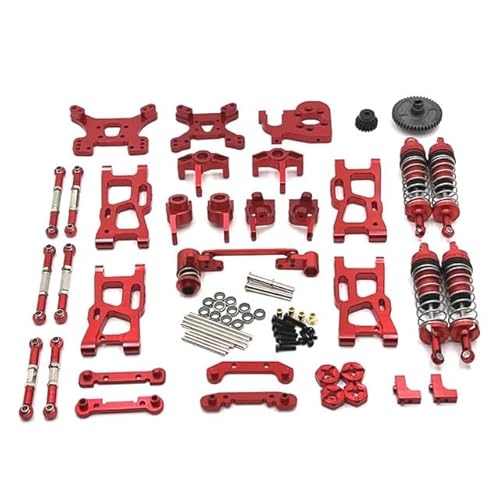 DAIHAOEE for WLtoys 124007 124017 124019 144001 144002 144010 for RIaarIo XDKJ-001 XDKJ-006 AM-X12 RC Auto Metall Upgrade Teile(Rood) von DAIHAOEE