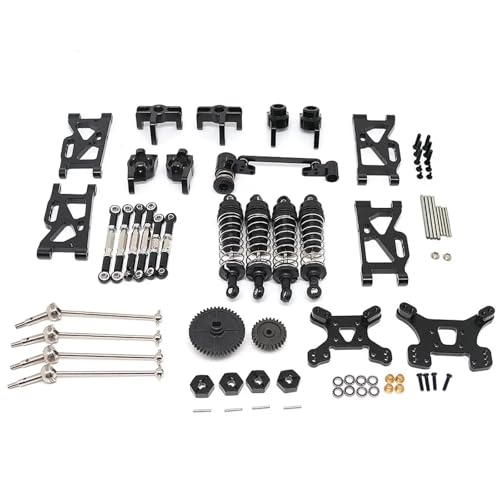 DAIHAOEE for Wltoys 144001 124017 124019 Metall PO Zubehör RC Nachrüstsatz(Zwart) von DAIHAOEE