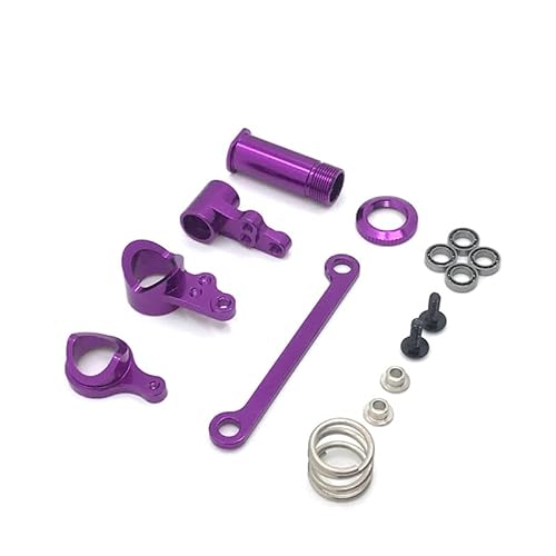 DAIHAOEE for Wltoys 144001 144002 144010 124007 124016 124018 124019 Metall Lenkung Komponenten Lenkung Montage RC Auto Upgrades Teile(Purple) von DAIHAOEE